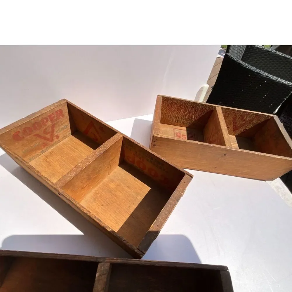 3 Vintage Repurposed Wooden Cheese Box Display Bins Primitive Decor price signs